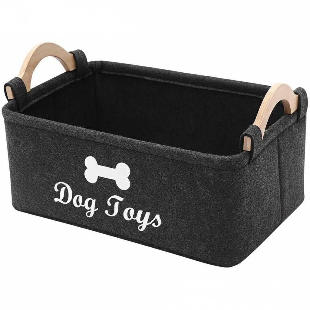 Pawtriva Filz-Spielzeugbox – Aufbewahrungskorb für Hundespielzeug
