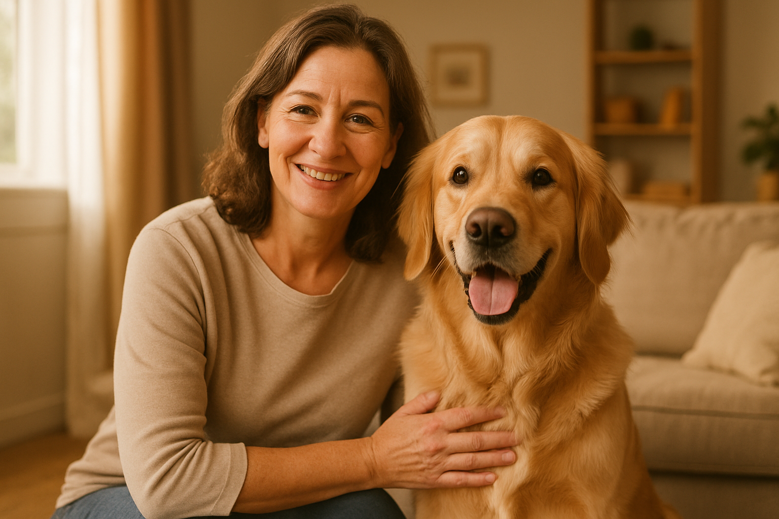 46 jährige frau mit hund fyamilien frau