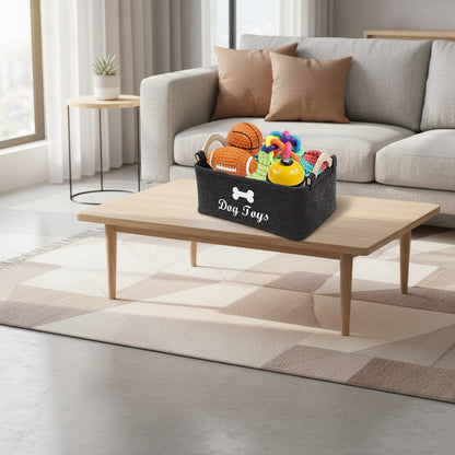 Pawtriva Filz-Spielzeugbox – Aufbewahrungskorb für Hundespielzeug