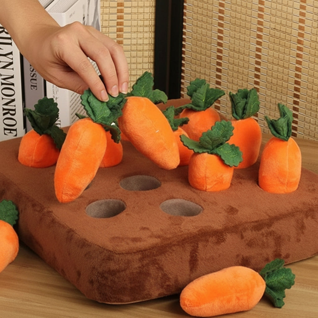 Pawtriva Schnüffelmatte „Karottengarten“ – Interaktives Hundespielzeug
