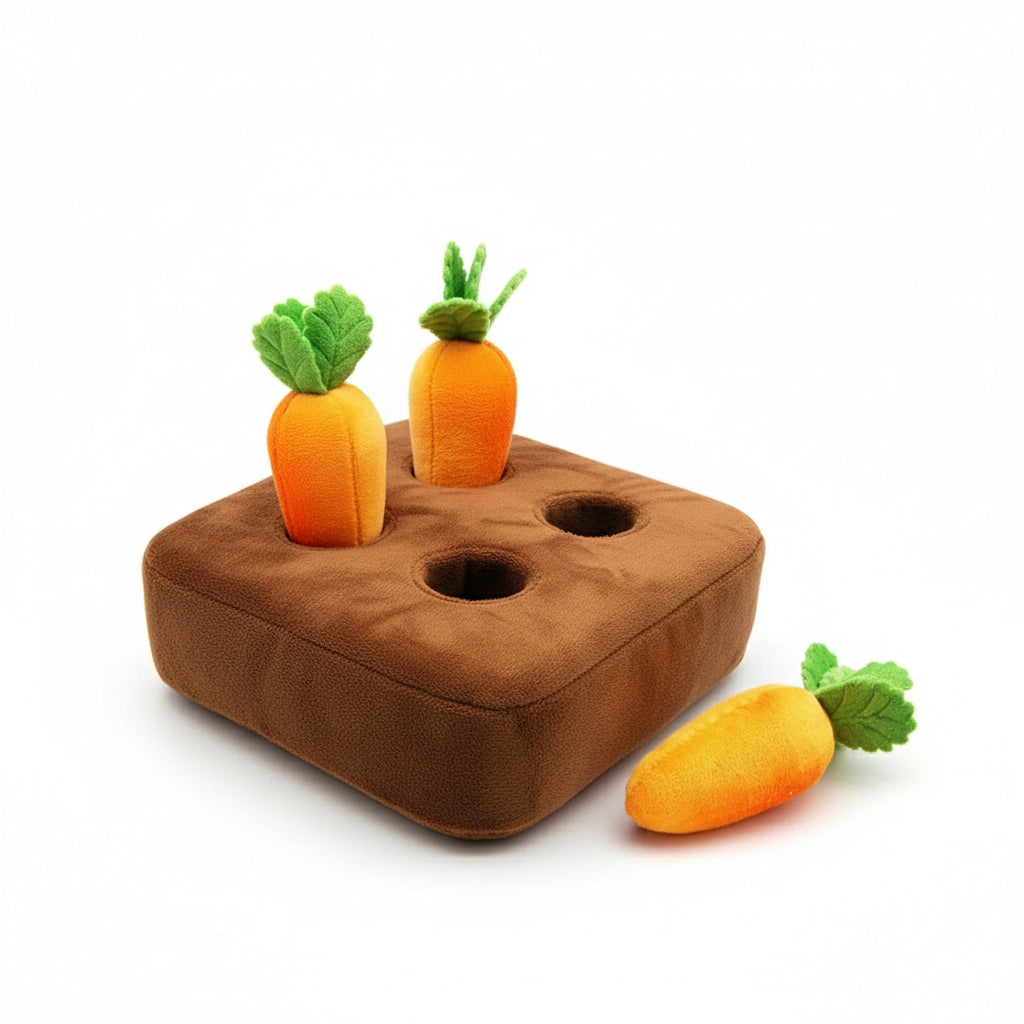 Pawtriva Schnüffelmatte „Karottengarten“ – Interaktives Hundespielzeug