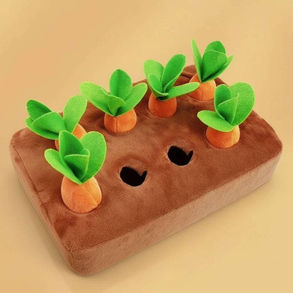 Pawtriva Schnüffelmatte „Karottengarten“ – Interaktives Hundespielzeug